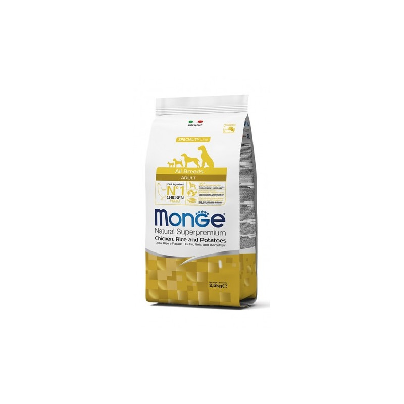 MONGE cane adult all breeds pollo riso e patate 2,5 kg