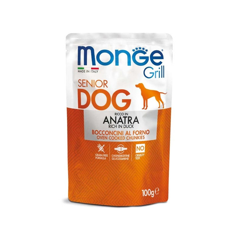 MONGE Grill Senior Chunks mit Ente 100 gr.