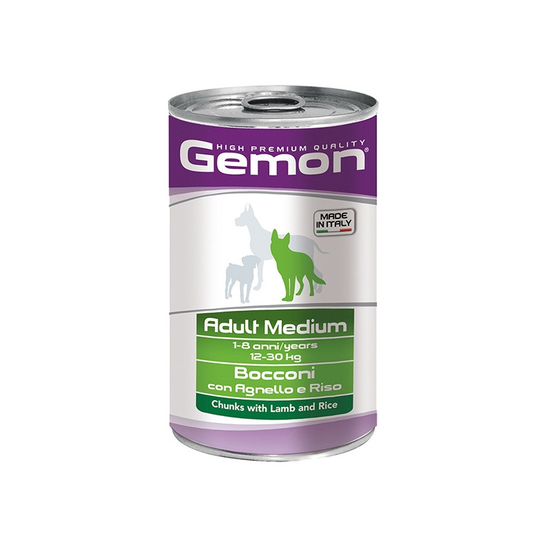 GEMON Adult Medium Bocconi con Agnello e Riso 1,25 kg.