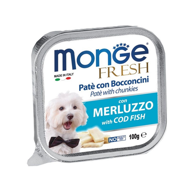 MONGE Fresh Paté and Bocconcini with Cod 100 gr.