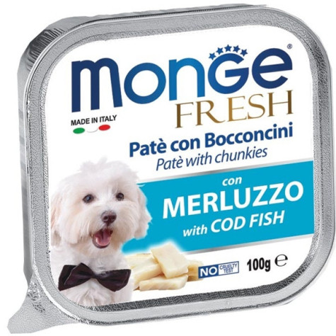 MONGE Fresh Paté and Bocconcini with Cod 100 gr.