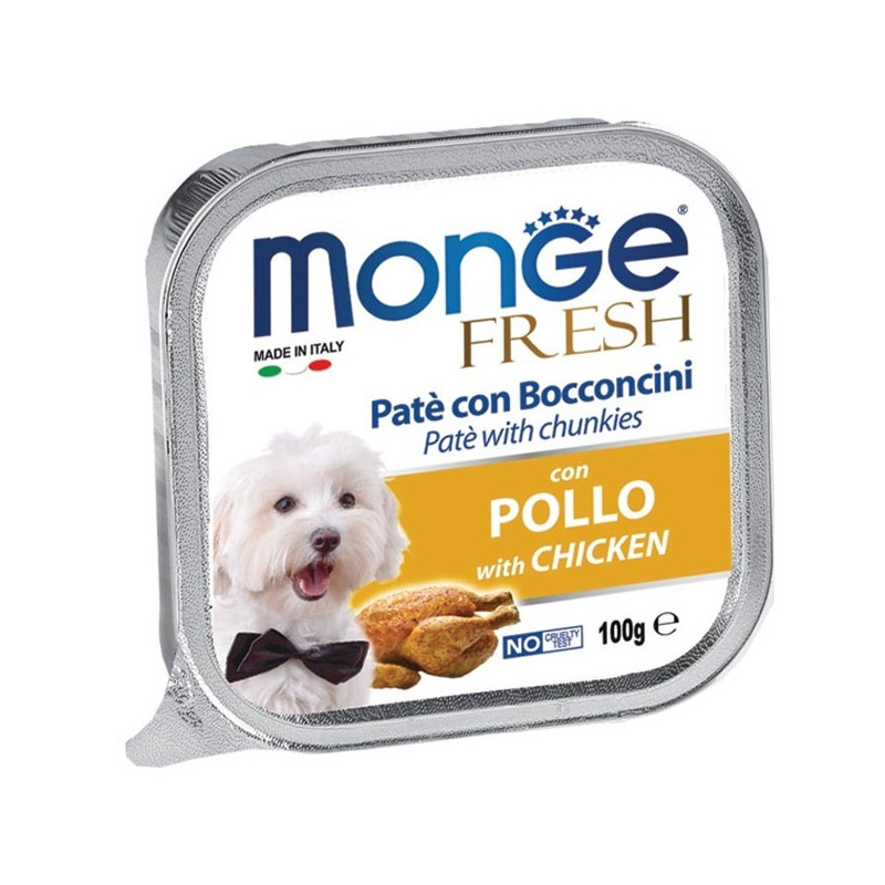 MONGE Fresh Paté e Bocconcini con Pollo 100 gr.