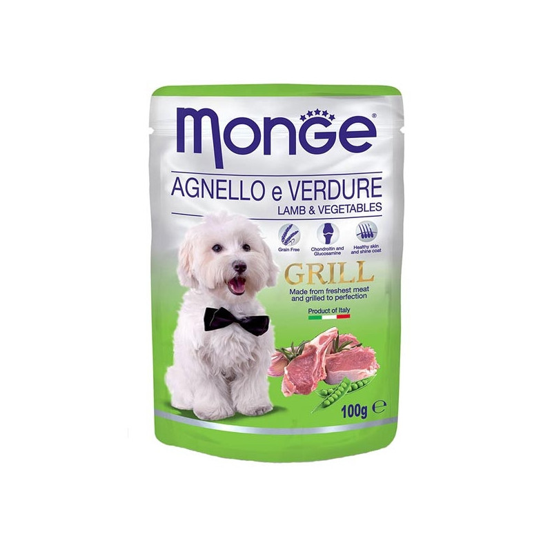 MONGE Grill Chunks with Lamb and Vegetables 100 gr. MONGE Grill Chunks with Lamb and Vegetables 100 gr.